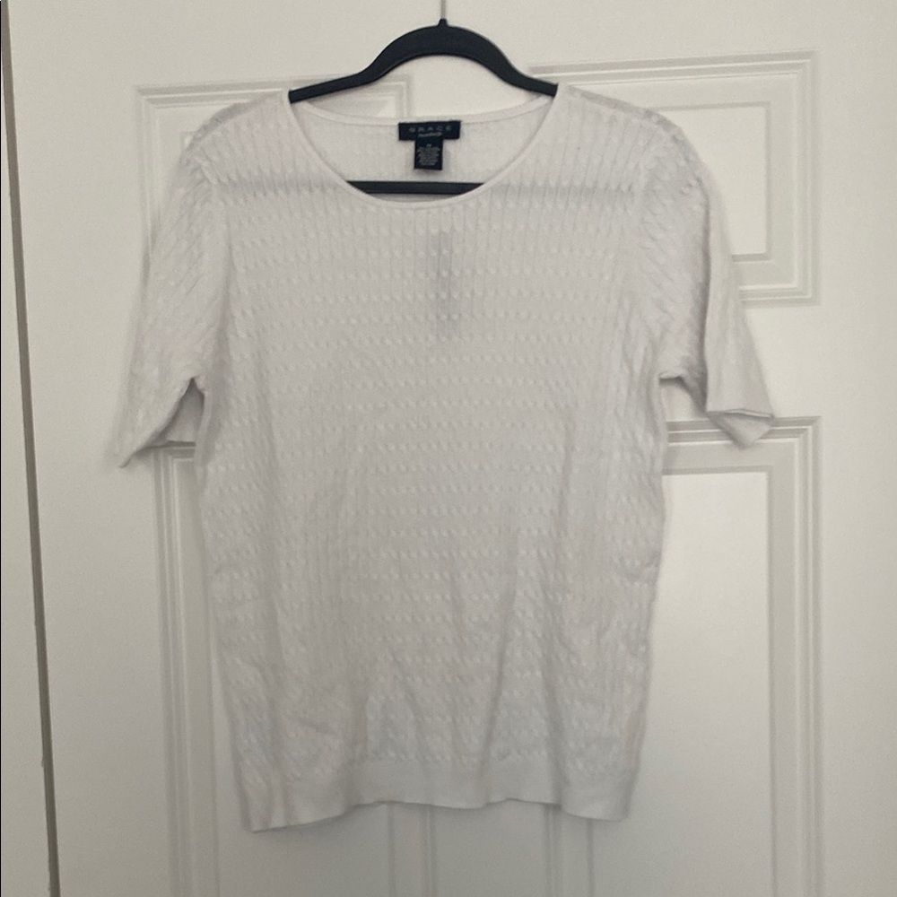Grace White Short Sweater Tee
